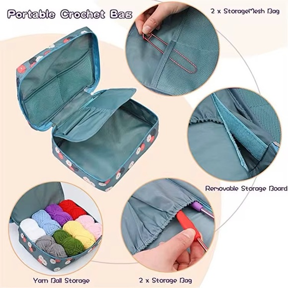 NEW 59-Piece Complete Crochet Kit Starter Beginners Kids W/ Yarn Knitting Tools - Picture 5 of 9